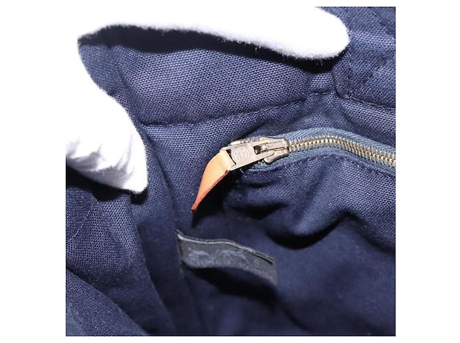 Hermès Bolso de mano HERMES Fourre Tout PM Canvas Navy Silver Auth 180974 Plata Azul marino - vista 17