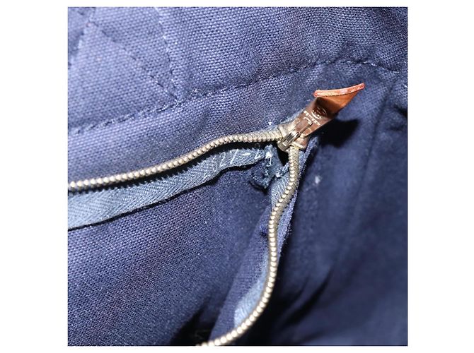 Hermès Bolso de mano HERMES Fourre Tout PM Canvas Navy Silver Auth 180974 Plata Azul marino - vista 19