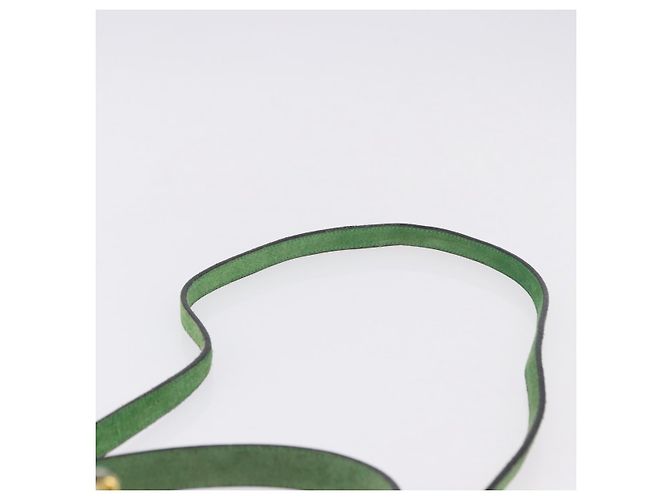 Céline Borsa a mano CELINE Suede 2way Green Gold Auth 196243 D'oro Verde - vista 10