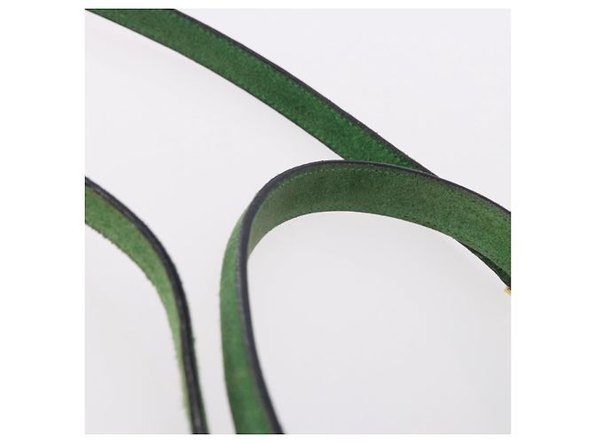 Céline Borsa a mano CELINE Suede 2way Green Gold Auth 196243 D'oro Verde - vista 8