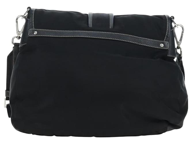 Borsa a tracolla PRADA Nylon Nero Argento Auth 195790V - vista 2