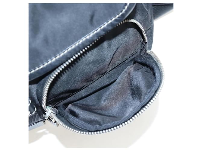 Borsa a tracolla PRADA Nylon Nero Argento Auth 195790V - vista 21