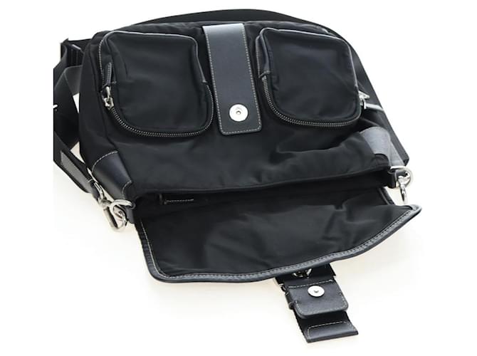 Borsa a tracolla PRADA Nylon Nero Argento Auth 195790V - vista 22