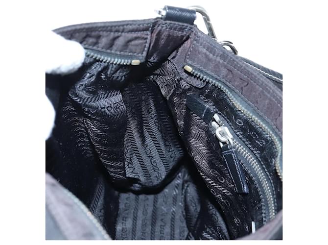 Borsa a tracolla PRADA Nylon Nero Argento Auth 195790V - vista 24