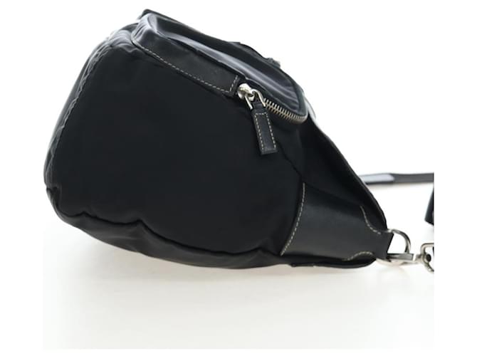 Borsa a tracolla PRADA Nylon Nero Argento Auth 195790V - vista 4
