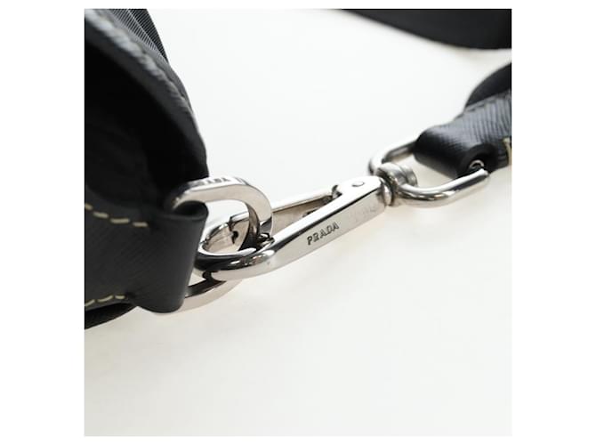 Borsa a tracolla PRADA Nylon Nero Argento Auth 195790V - vista 9
