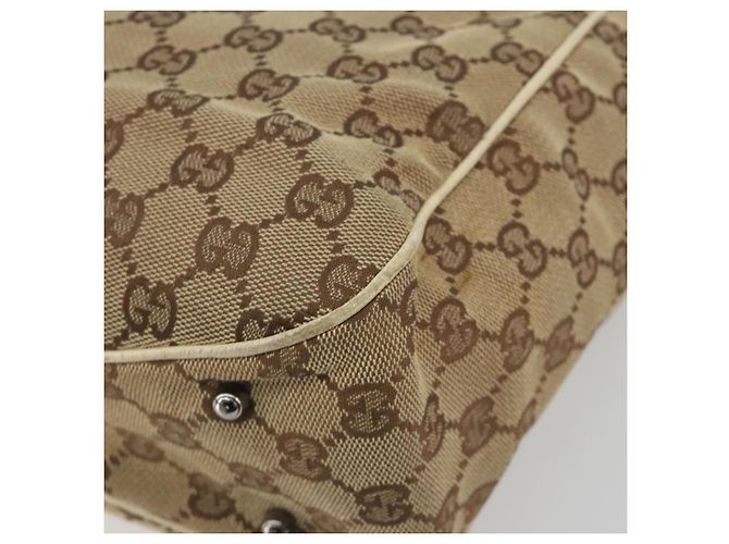 Borsa a mano GUCCI GG Canvas Beige Silver 113019 Auth 194256 Argento - vista 10