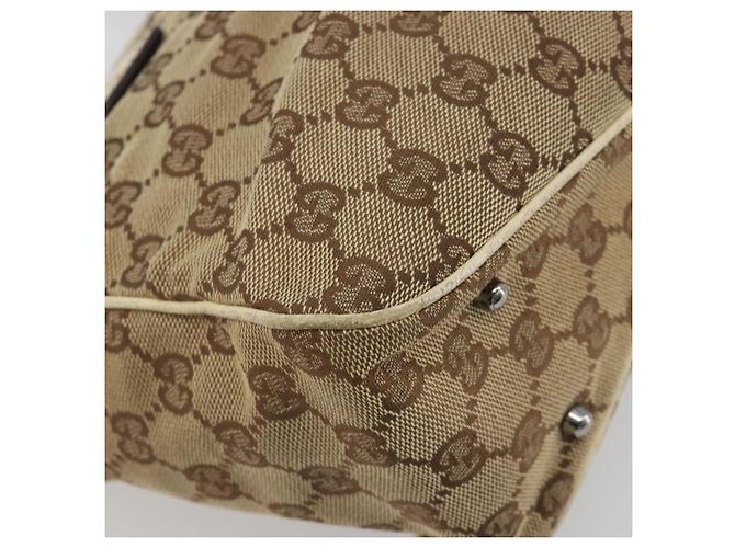 Borsa a mano GUCCI GG Canvas Beige Silver 113019 Auth 194256 Argento - vista 13