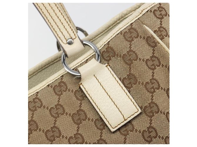 Borsa a mano GUCCI GG Canvas Beige Silver 113019 Auth 194256 Argento - vista 14