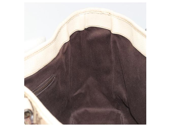 Borsa a mano GUCCI GG Canvas Beige Silver 113019 Auth 194256 Argento - vista 17