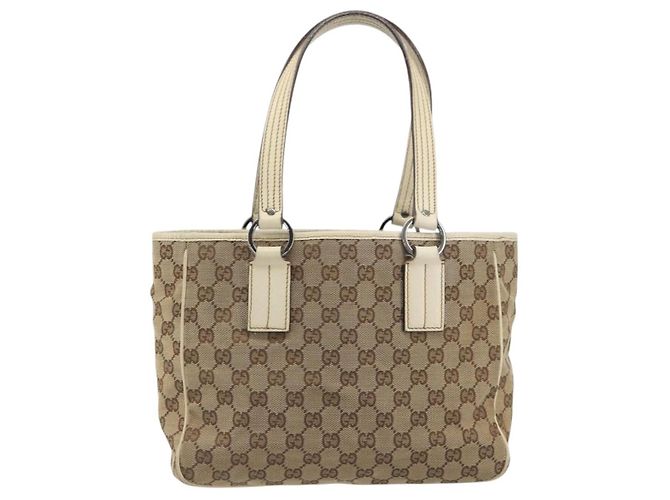 Borsa a mano GUCCI GG Canvas Beige Silver 113019 Auth 194256 Argento - vista 2