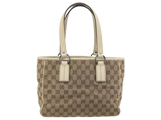 Borsa a mano GUCCI GG Canvas Beige Silver 113019 Auth 194256 Argento - vista 3