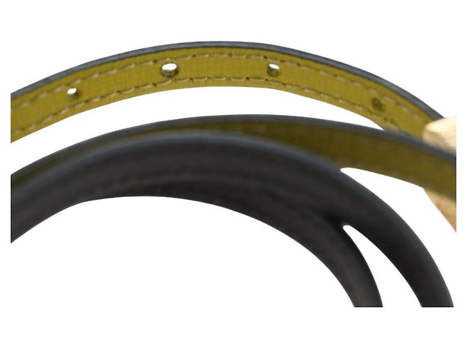 Bracciale FENDI Pelle Grigio Oro Auth 195915M Marrone D'oro - vista 12