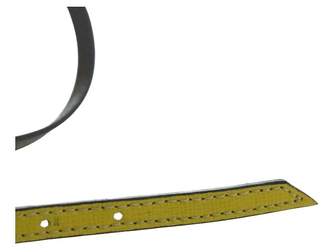 Bracciale FENDI Pelle Grigio Oro Auth 195915M Marrone D'oro - vista 13