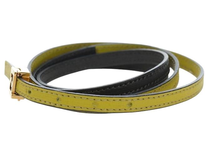 Bracciale FENDI Pelle Grigio Oro Auth 195915M Marrone D'oro - vista 4