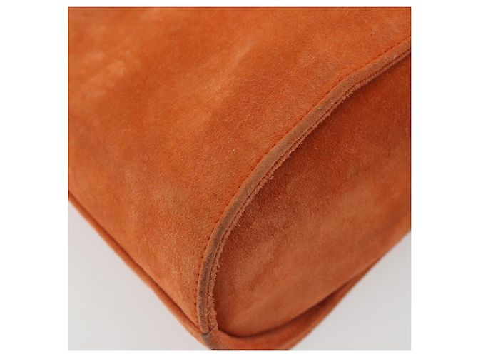 Borsa Salvatore Ferragamo Suede Orange Gold Auth 195588 D'oro Arancione - vista 13