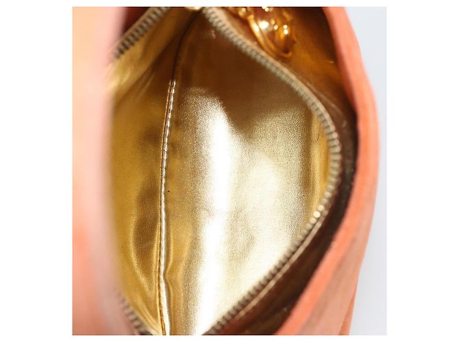 Borsa Salvatore Ferragamo Suede Orange Gold Auth 195588 D'oro Arancione - vista 17