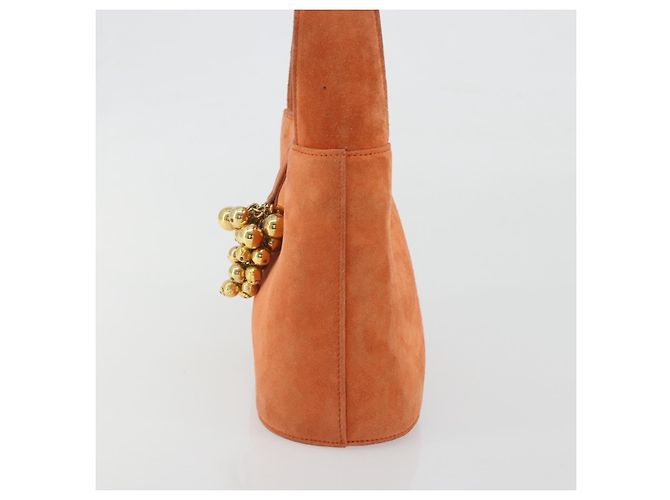 Borsa Salvatore Ferragamo Suede Orange Gold Auth 195588 D'oro Arancione - vista 4