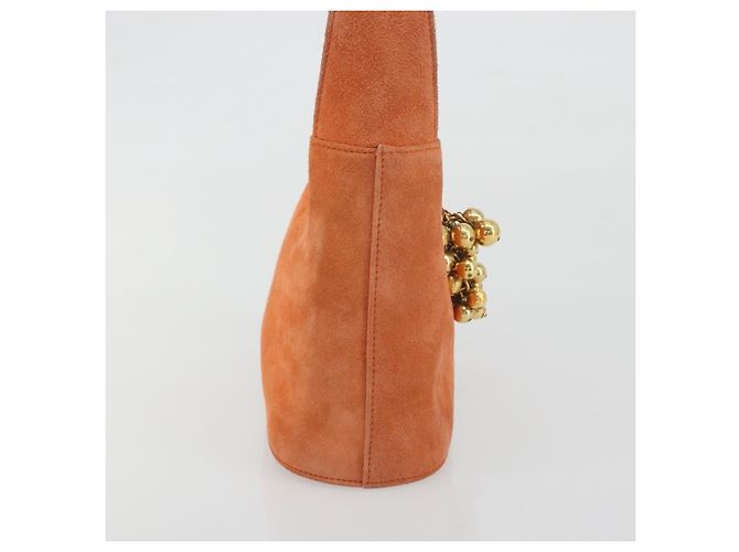Borsa Salvatore Ferragamo Suede Orange Gold Auth 195588 D'oro Arancione - vista 5