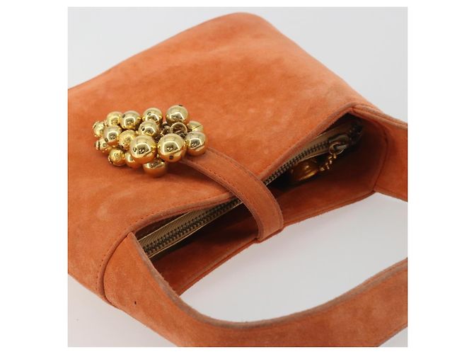 Borsa Salvatore Ferragamo Suede Orange Gold Auth 195588 D'oro Arancione - vista 6