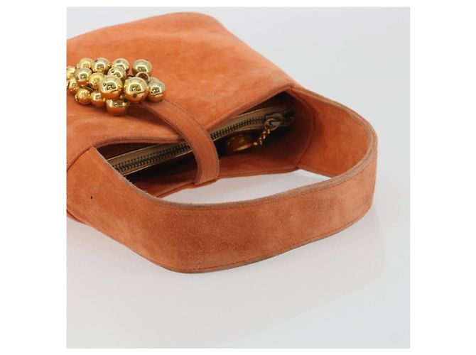Borsa Salvatore Ferragamo Suede Orange Gold Auth 195588 D'oro Arancione - vista 7