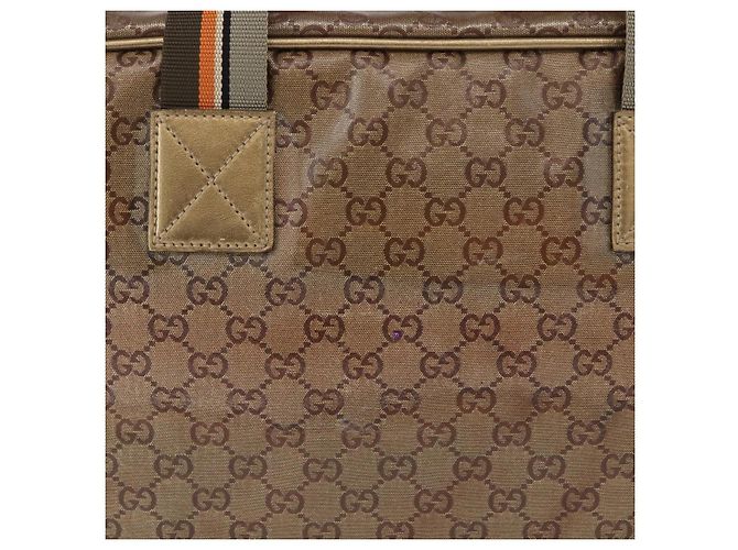 GUCCI GG Crystal Boston Bag Coated Canvas Beige 153240 Auth 194991 - view 4
