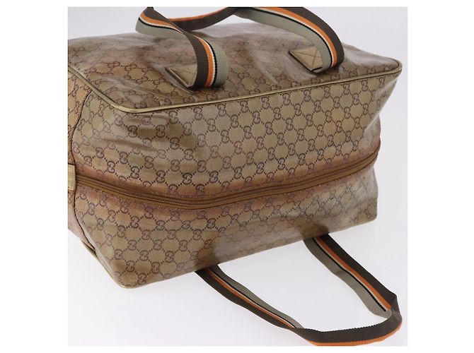 GUCCI GG Crystal Boston Bag Coated Canvas Beige 153240 Auth 194991 - view 7