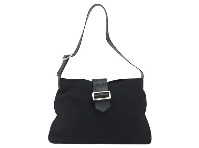 Borsa a tracolla BURBERRY Canvas Black Silver Auth 196119 Nero Argento - vista 2