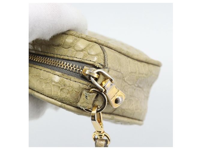 Borsa a tracolla Miu Miu in pelle beige e oro autentica bs36735 D'oro - vista 10