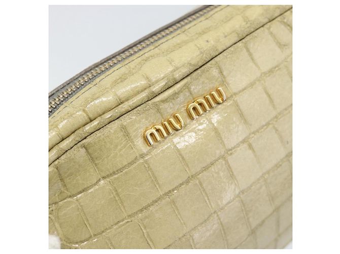 Borsa a tracolla Miu Miu in pelle beige e oro autentica bs36735 D'oro - vista 17