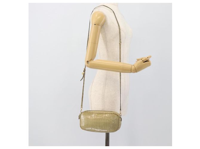 Borsa a tracolla Miu Miu in pelle beige e oro autentica bs36735 D'oro - vista 21