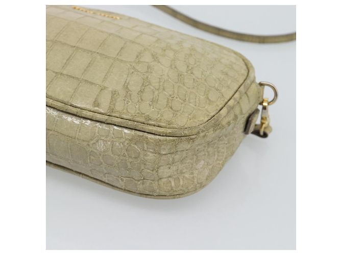 Borsa a tracolla Miu Miu in pelle beige e oro autentica bs36735 D'oro - vista 9