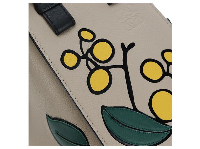 Borsa a mano LOEWE Hammock Herbarium in pelle 2 Beige Silver Auth 193784SAM Argento - vista 21