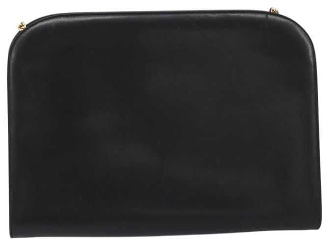 Borsa a tracolla Salvatore Ferragamo Gancini Chain in pelle nera e oro Auth 196249 Nero D'oro - vista 3