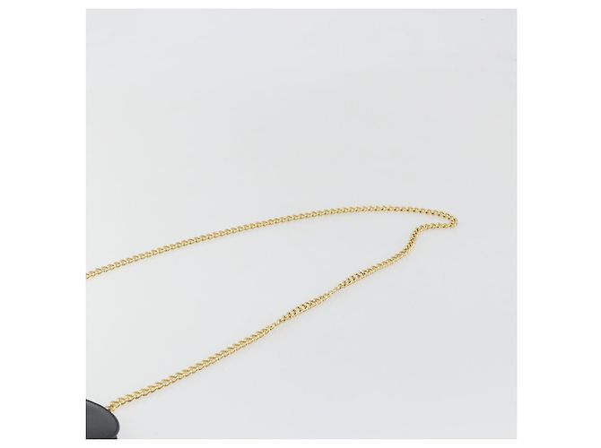 Borsa a tracolla Salvatore Ferragamo Gancini Chain in pelle nera e oro Auth 196249 Nero D'oro - vista 8