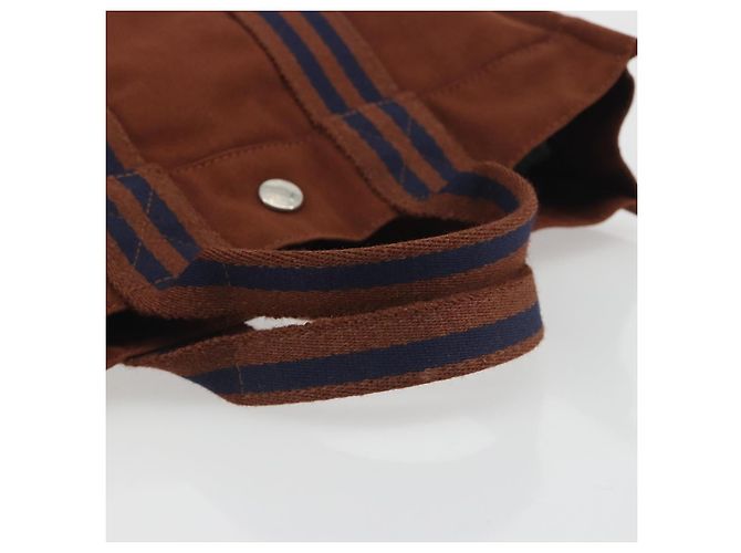 Hermès Borsa HERMES Fourre Tout PM Canvas Brown Silver Auth 195979A Marrone Argento - vista 7