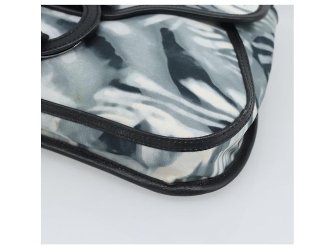 Borsa a tracolla Salvatore Ferragamo Gancini Nylon Grigio Argento Auth 195614A Marrone - vista 10