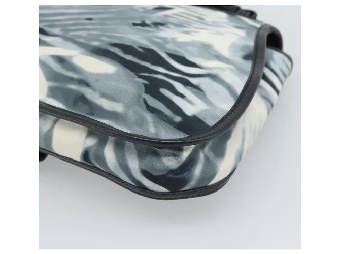 Borsa a tracolla Salvatore Ferragamo Gancini Nylon Grigio Argento Auth 195614A Marrone - vista 12