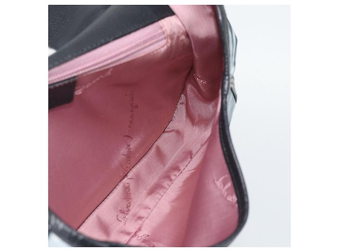 Borsa a tracolla Salvatore Ferragamo Gancini Nylon Grigio Argento Auth 195614A Marrone - vista 17