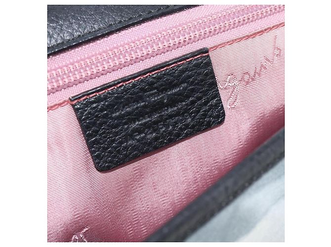 Borsa a tracolla Salvatore Ferragamo Gancini Nylon Grigio Argento Auth 195614A Marrone - vista 21