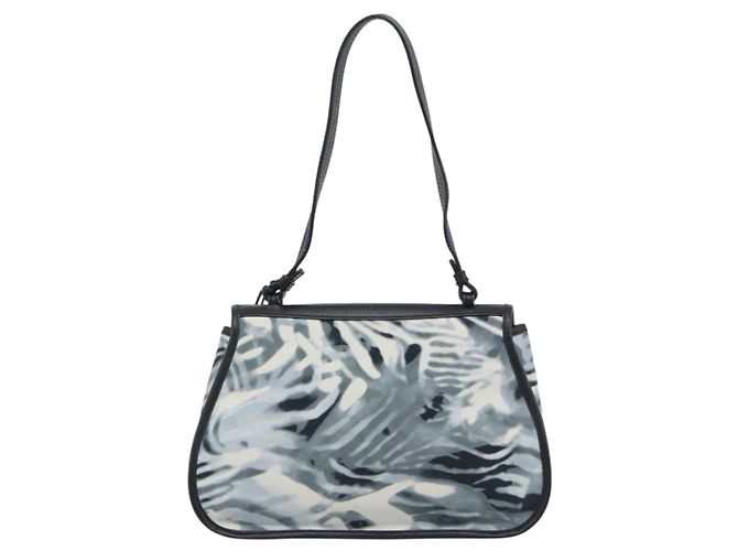 Borsa a tracolla Salvatore Ferragamo Gancini Nylon Grigio Argento Auth 195614A Marrone - vista 3