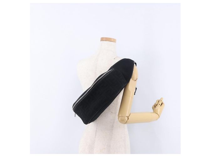 Borsa a tracolla FENDI Canvas Black Silver Auth ka5602V Nero Argento - vista 21