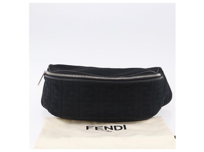 Borsa a tracolla FENDI Canvas Black Silver Auth ka5602V Nero Argento - vista 22