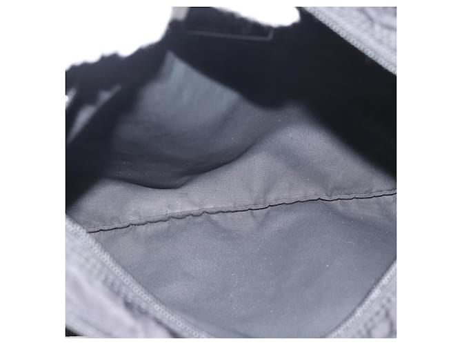 Borsa a Tracolla PRADA Nylon Nero Argento Auth 196146A - vista 11