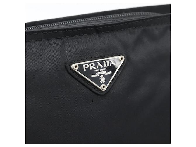 Borsa a Tracolla PRADA Nylon Nero Argento Auth 196146A - vista 18