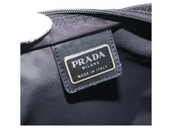 Borsa a Tracolla PRADA Nylon Nero Argento Auth 196146A - vista 20