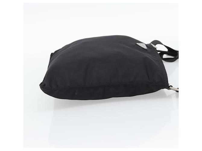 Borsa a Tracolla PRADA Nylon Nero Argento Auth 196146A - vista 4