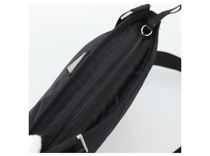 Borsa a Tracolla PRADA Nylon Nero Argento Auth 196146A - vista 6