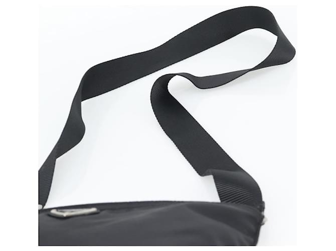 Borsa a Tracolla PRADA Nylon Nero Argento Auth 196146A - vista 8