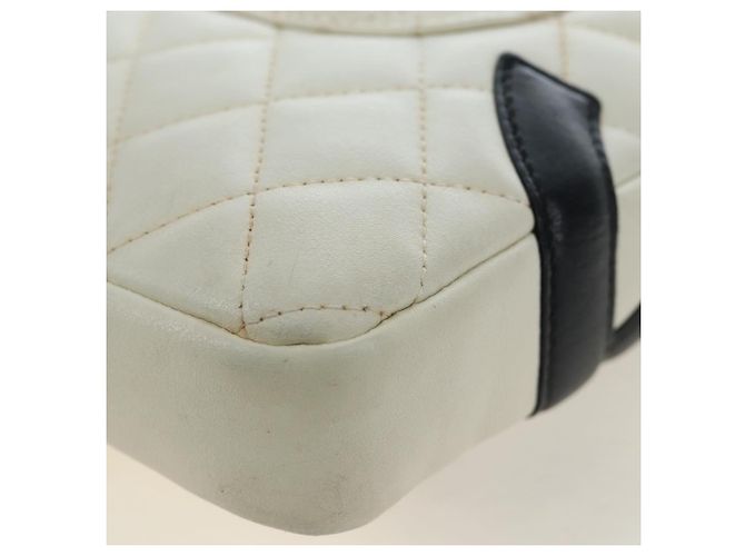 Borsa CHANEL COCO Mark Matelasse Cambon Line in pelle bianca CC Auth 194709M Bianco - vista 15